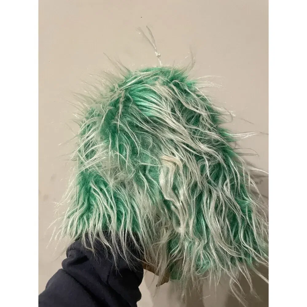 Halloween Rubber Face Mask Green Hair‎ Eyes Halloween Creepy Monster